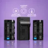 Акумулятори 2400 mAh з зарядним пристроєм для відеосвітла, кільцевих ламп Акумулятори 2400 mAh з зарядним пристроєм для відеосвітла, кільцевих ламп
