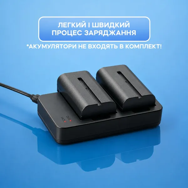 USB зарядний пристрій на 2 акумулятори F550 F750 F960 USB зарядний пристрій на 2 акумулятори F550 F750 F960
