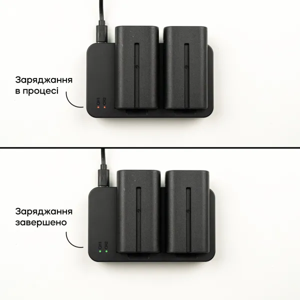 USB зарядний пристрій на 2 акумулятори F550 F750 F960 USB зарядний пристрій на 2 акумулятори F550 F750 F960