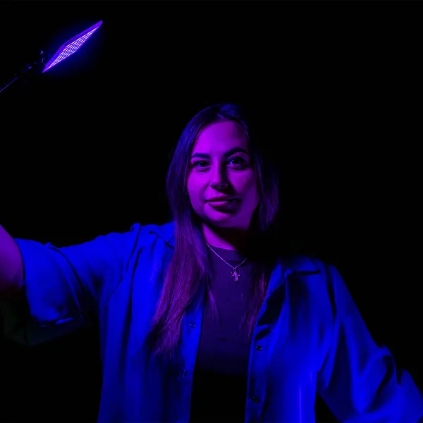 Акумуляторне накамерне RGB світло з прищіпкою на телефон