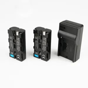 Акумулятори 2400 mAh з зарядним пристроєм для відеосвітла, кільцевих ламп, картинка 1
