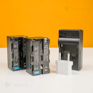 Аккумуляторы 6600 mAh с зарядным устройством для видеосвета, кольцевых ламп