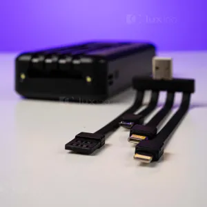 Повербанк PowerWay 20000mAh со встроенными кабелями (Черный) + 2 USB-провода для Wi-Fi роутера 9V/12V в подарок, картинка 1