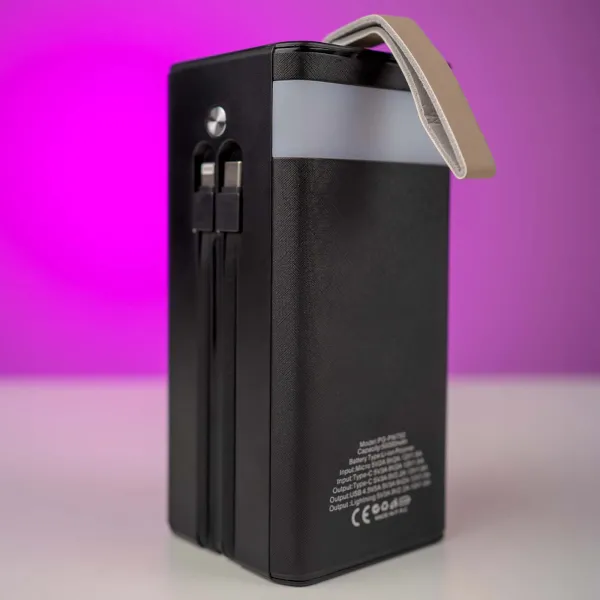 Повербанк Polygold 50000 mAh 22,5W з сонячною панеллю + 2 USB-дроти для вай-фай роутера 9V/12V в подарунок