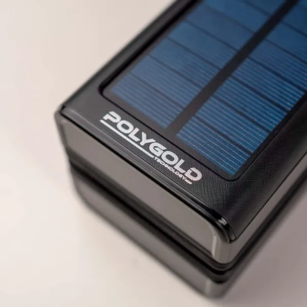 Повербанк Polygold 50000 mAh 22,5W з сонячною панеллю + світлодіодна LED-лампа 10х15 см USB у подарунок