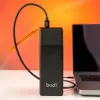 Повербанк для ноутбуку Budi 30000 mAh 65W зі швидкою зарядкою PD + 2 USB-дроти для Wi-Fi роутера 9/12V в подарунок