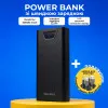 Повербанк VEN-DENS 20000mAh 22,5W зі швидкою зарядкою (Чорний) + 2 USB-дроти для Wi-Fi роутера 9/12V в подарунок