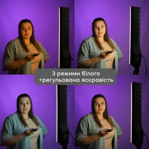 Студийный свет RL-100 48х10 см для фото, видео с дистанционным пультом и штативом 2,1 метр, картинка 1