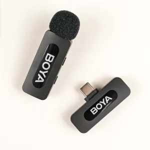 Беспроводной петличный микрофон Boya BY-V10 Type-C новая версия V2.0 для айфона и андроида, картинка 1