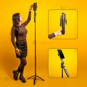 Комплект для SMM Pro: Штатив с датчиком движения AI и микрофон-петличка HOCO оригинал Lightning/Type-C, картинка 1