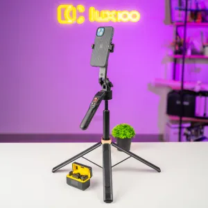 Комплект для SMM Pro: Штатив LUX100 с датчиком движения AI и микрофон-петличка HOCO оригинал Lightning/Type-C, картинка 1