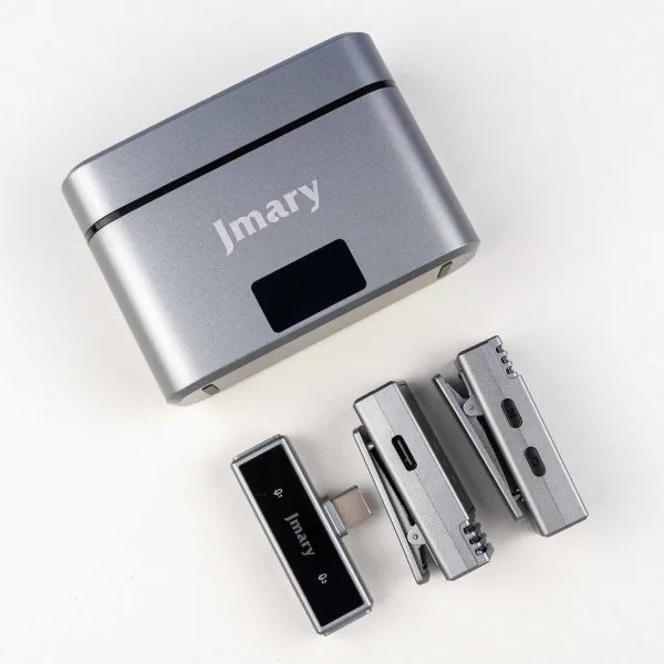 Двойной микрофон петличка Jmary Type-C для телефона с зарядным кейсом