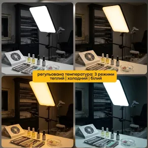 Комплект для nail-мастера: штатив-журавль 190 см с большой LED-панелью RL-24 95W, картинка 1