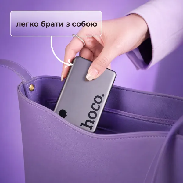 Магнитный повербанк MagSafe HOCO 10000 mAh с Type-C и беспроводной зарядкой