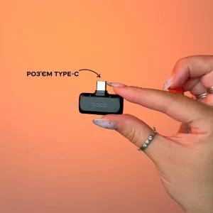 Подвійний бездротовий петличний мікрофон HOCO з ENC-шумозаглушенням Type-C, картинка 2
