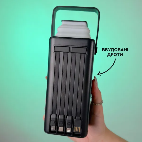 Повербанк 50000 mAh HOCO 22.5W з ліхтарем, швидкою зарядкою та 4 кабелями