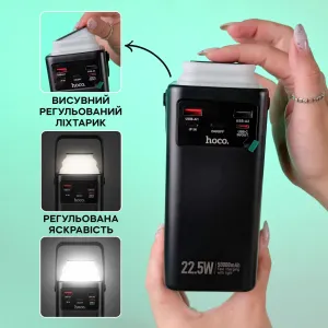Повербанк 50000 mAh HOCO 22.5W с фонарем, быстрой зарядкой и 4 кабелями , картинка 2