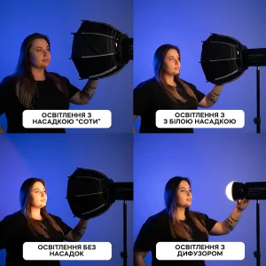 Комплект для зйомки: акумуляторне відеосвітло 12000 mAh із софтбоксом 30 см і штативом 2,1 м, картинка 2