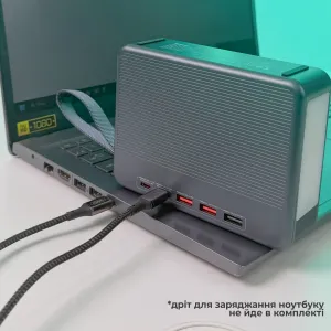 Мощный повербанк для ноутбука 60000 мАч с быстрой зарядкой Power Delivery 100W, 5 выходами и LED-фонариком, картинка 1