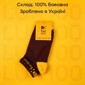 Шкарпетки LUX100 з логотипом, 100% бавовна, розмір 41–45, картинка 1