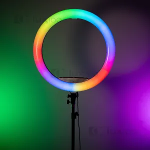 Мощная светодиодная кольцевая лампа 56 см RGB 70 Вт со штативом 2.1 м, картинка 2