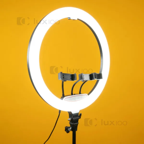 Кольцевая светодиодная LED лампа LUX100 диаметром 45 см на штативе 2.1м