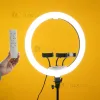 Кольцевая светодиодная LED лампа LUX100 диаметром 45 см на штативе 2.1м