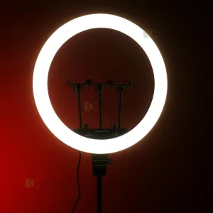 Професійна кільцева лампа 45 см RGB зі штативом на 2,1 м зі зручними дімерами на корпусі, картинка 1