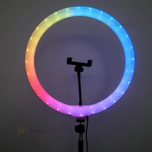 Кольцевая лампа 36 см 3D RGB с цветными и белыми режимами и со штативом на 2,1 м, картинка 2