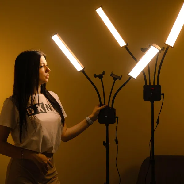 Постійне студійне відео світло LED лампа 45W зі штативом 2.1 метр для зйомок фото, відео