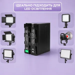 Аккумулятор для видеосвета 6600 mAh съёмный для видеосвета, кольцевых ламп, картинка 1