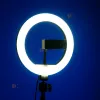Кільцева світлодіодна LED лампа 20 см зі штативом на 2,1 м з живленням від павербанку та мережі 220 В