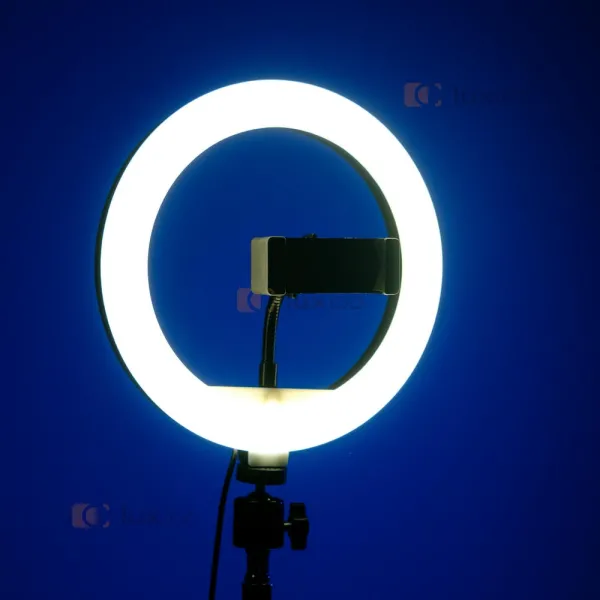 Кільцева світлодіодна LED лампа 20 см зі штативом на 2,1 м з живленням від павербанку та мережі 220 В