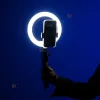 Кільцева світлодіодна LED лампа 20 см на тринозі з живленням від павербанку та мережі 220 В