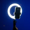 Кільцева світлодіодна LED лампа 20 см на тринозі з живленням від павербанку та мережі 220 В