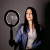 Кільцева світлодіодна LED лампа 20 см на тринозі з живленням від павербанку та мережі 220 В