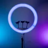 Двустороння потужна кільцева 3D лампа 56 см RGB 70 Вт зі штативом 2.1 м