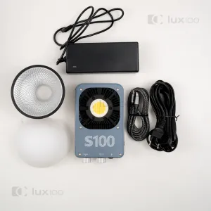 Компактный прожектор видеосвет с мощностью 100w + силиконовый рассеиватель  на штативе 2.1м
