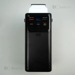 Повербанк XO 50000 mAh 22,5W PD20 с выдвижным LED-фонарем + 2 USB-провода для вай-фай роутера 9V/12V в подарок, картинка 1