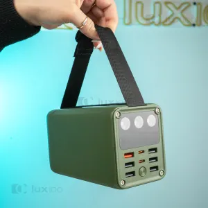 Повербанк 60000 mAh с быстрой зарядкой 22,5W и LED-фонарем + 2 USB-провода для Wi-Fi роутера 9V/12V в подарок, картинка 1