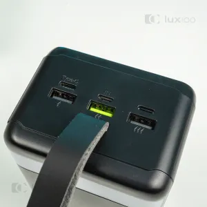 Повербанк XO 60000 mAh с быстрой зарядкой PD20W + 2 USB-провода для Wi-Fi роутера 9V/12V в подарок, картинка 2