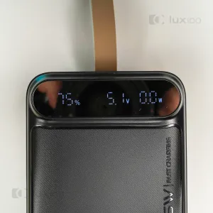 Повербанк AWEI 30000 mAh с быстрой зарядкой 22,5W + светодиодная USB LED-лампа 10х15 см в подарок, картинка 1