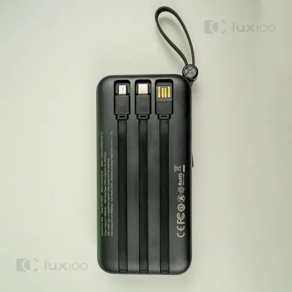 Повербанк XO 20000 mAh 10W з вбудованими кабелями + 2 USB-проводи для Wi-Fi роутера 9V/12V в подарунок