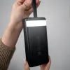 Повербанк PowerWay 30000 mAh (Чорний) з швидкою зарядкою 22,5W + 2 USB-дроти для Wi-Fi роутера 12V в подарунок