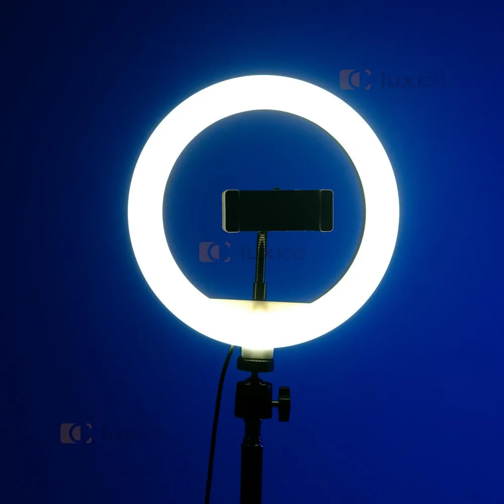 Кільцева світлодіодна LED лампа 20 см зі штативом на 2,1 м з живленням від павербанку та мережі 220 В Кільцева світлодіодна LED лампа 20 см зі штативом на 2,1 м з живленням від павербанку та мережі 220 В