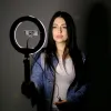 Кільцева світлодіодна LED лампа 20 см на тринозі з живленням від павербанку та мережі 220 В Кільцева світлодіодна LED лампа 20 см на тринозі з живленням від павербанку та мережі 220 В