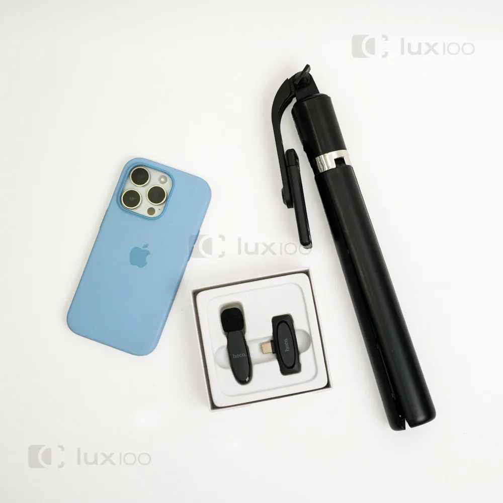 Петличний мікрофон HOCO оригінал L15 (Type-C) + монопод 170 см R1-L Петличний мікрофон HOCO оригінал L15 (Type-C) + монопод 170 см R1-L