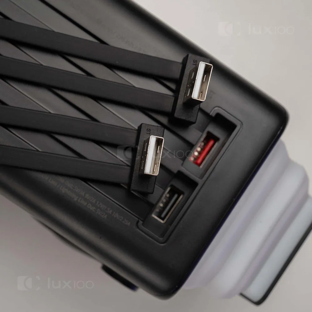 Повербанк PowerWay 80000 mAh 22,5W з висувним LED-ліхтарем + 2 USB-дроти для вай-фай роутера 9V/12V в подарунок Повербанк PowerWay 80000 mAh 22,5W з висувним LED-ліхтарем + 2 USB-дроти для вай-фай роутера 9V/12V в подарунок