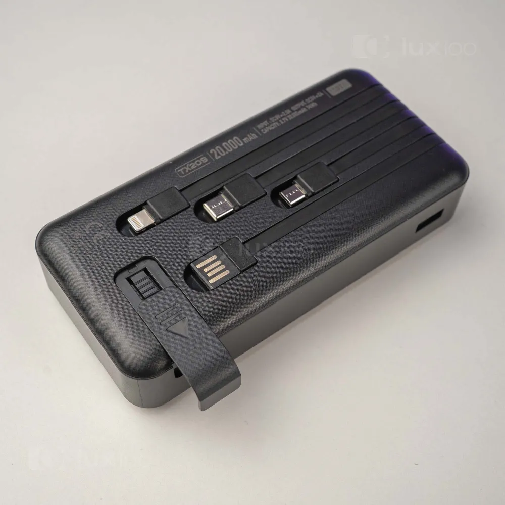 Повербанк PowerWay 20000mAh з вбудованими кабелями (Чорний) + 2 USB-проводи для Wi-Fi роутера 9V/12V в подарунок Повербанк PowerWay 20000mAh з вбудованими кабелями (Чорний) + 2 USB-проводи для Wi-Fi роутера 9V/12V в подарунок