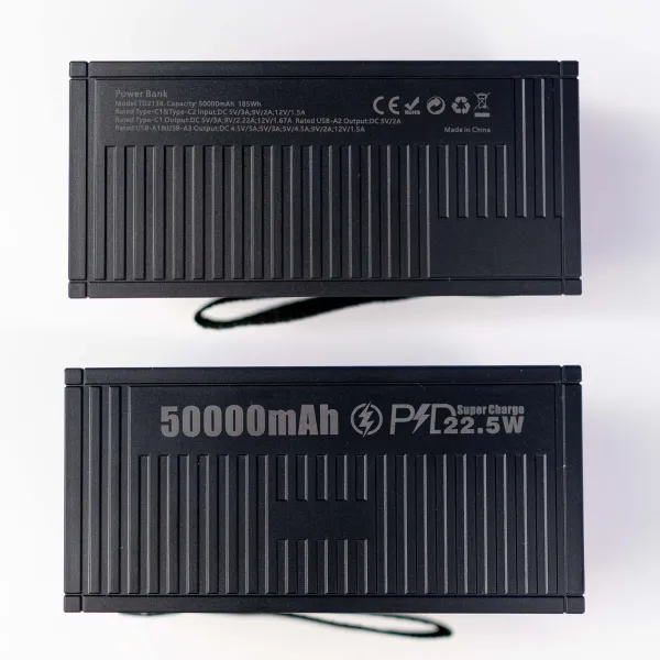 Повербанк 50000 mAh 22,5W зі швидкою зарядкою QC+PD (Чорний) + світлодіодна USB LED-лампа 10х15 см у подарунок Повербанк 50000 mAh 22,5W зі швидкою зарядкою QC+PD (Чорний) + світлодіодна USB LED-лампа 10х15 см у подарунок